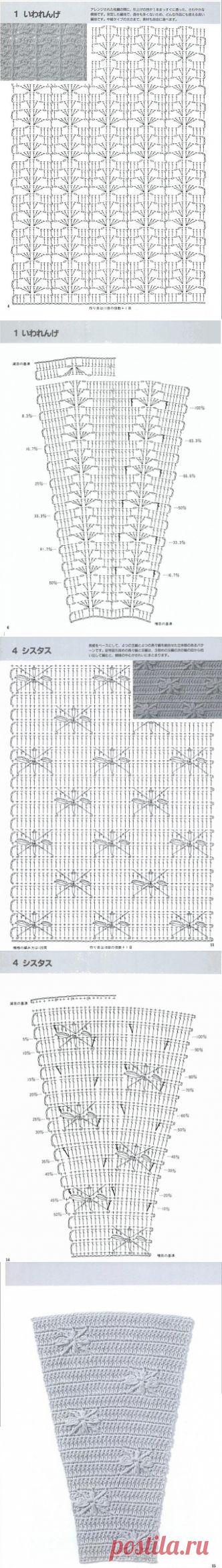 Схемы из японского (китайского?) журнала / Вязание крючком / Женская одежда крючком. Схемы.