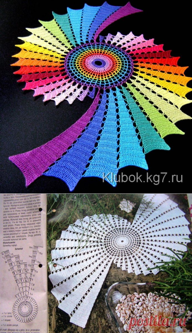 Белая спиральная салфетка | Клубок