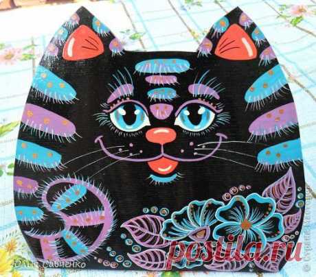 Роспись деревянных котиков! | Страна Мастеров