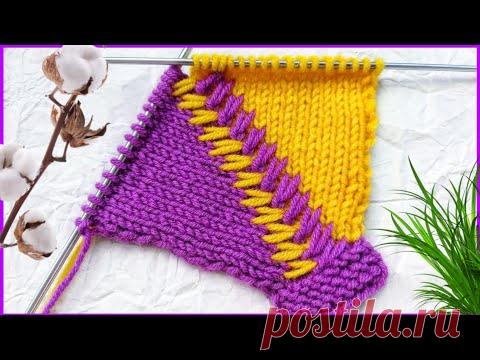 Красивая линия реглана спицами №3. Подробный мастер класс