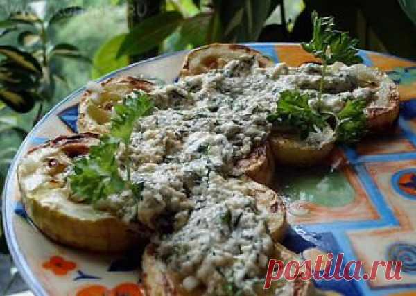 Рецепт: Жареные кабачки с чесноком