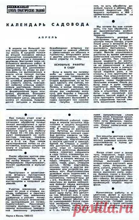 Календарь садовода - Апрель