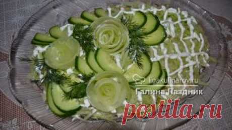 Салат с курицей и зеленой редькой рецепт с фото