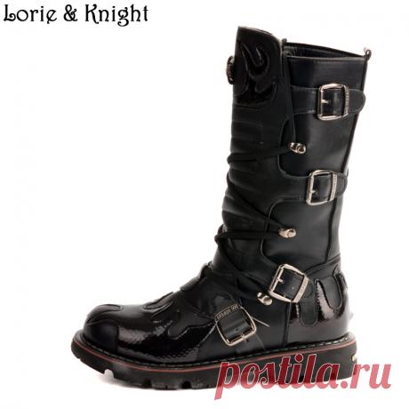 shoe stores boots Picture - More Detailed Picture about Men Black Leather Buckle Strap Punk Winter Outside Boots Combat Uniform Boots Steampunk Shoes Picture in Men's Boots from Lorie & Knight | Aliexpress.com | Alibaba Group