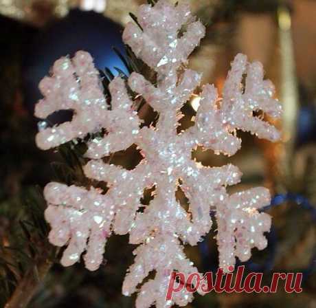 МК. Снежинка... термопистолетом