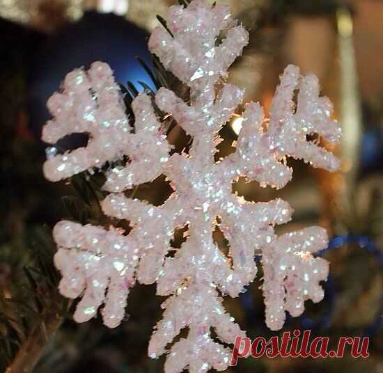 МК. Снежинка... термопистолетом