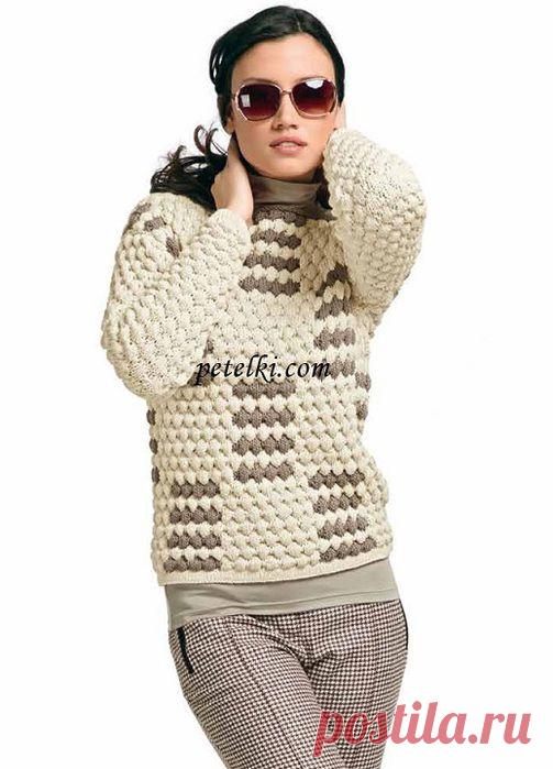 Свитер с двухцветным узором