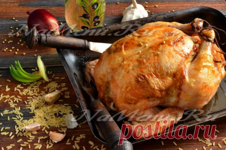 Фаршированная курица в духовке целиком, рецепт с фото