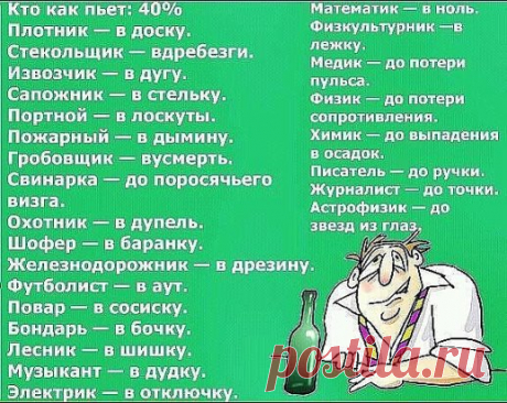 Пить мы не умеем, потому что у нас всего 2 стадии:
1. Чё-то вообще не взяло.... 
2. Блииииин, я в г@внооооо.....