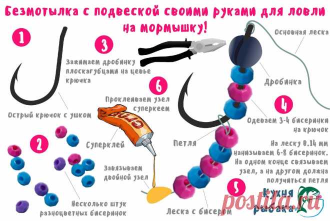 Безмотылка с подвеской, изготавливается на раз-два | Кухня рыбака | Яндекс Дзен