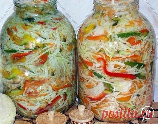 Капустный салат на зиму «Осенний». Долго хранится и вкус отменный