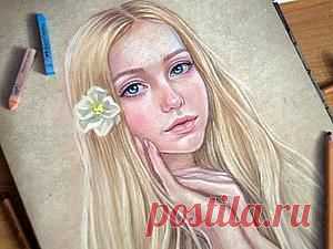 Мастер-класс: нежный портрет пастелью поэтапно - Ярмарка Мастеров - ручная работа, handmade