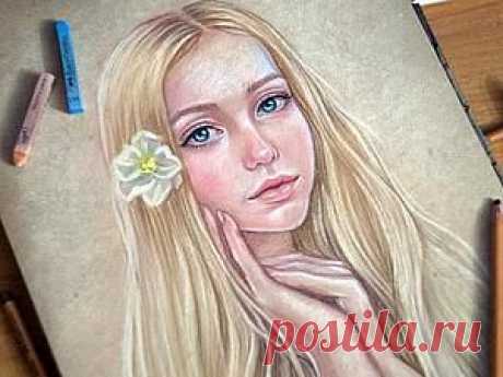 Мастер-класс: нежный портрет пастелью поэтапно - Ярмарка Мастеров - ручная работа, handmade