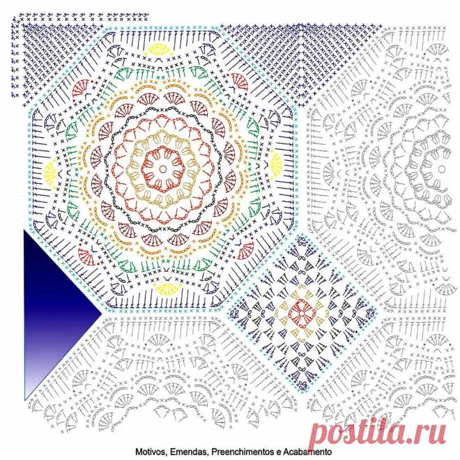 Яркие летние пледы крючком. 5 вариантов со схемами | Вязание с Paradosik_Handmade | Дзен