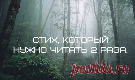 Потрясающий стих! Обязательно прочитайте его два раза. Почему именно два? Прочитайте, и узнаете секрет Жизни.
