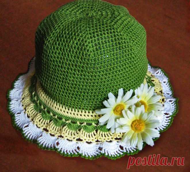 Шляпка крючком.