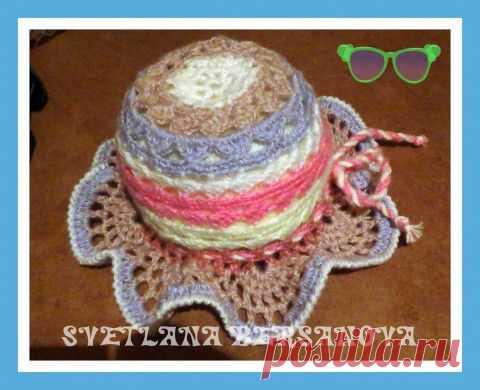 Вяжем из остатков - веселая панама на лето .Summer hat | Вязание крючком и спицами