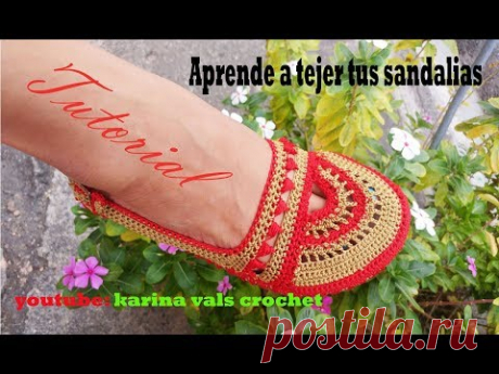 APRENDE A TEJER SANDALIA TEJIDA A CROCHET ESTILO ALPARGATA