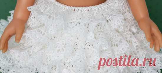 Вязание с кружевом. Вяжем кружевное платье для кукол @ Оксана Лифенко