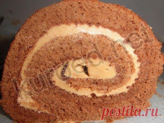 Шоколадный рулет со сгущенкой - Кулинарный ответ