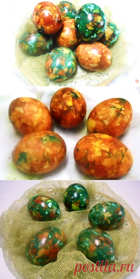 Мраморные яйца на Пасху - 2 варианта (без зеленки и с ней) | Вкусные рецепты | Яндекс Дзен