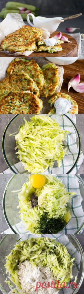 Оладьи из кабачков с чесночным соусом