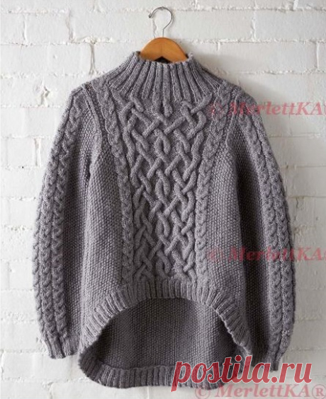 Вики Хауэлл - hi-lo pullover - вязание спицами (схемы)