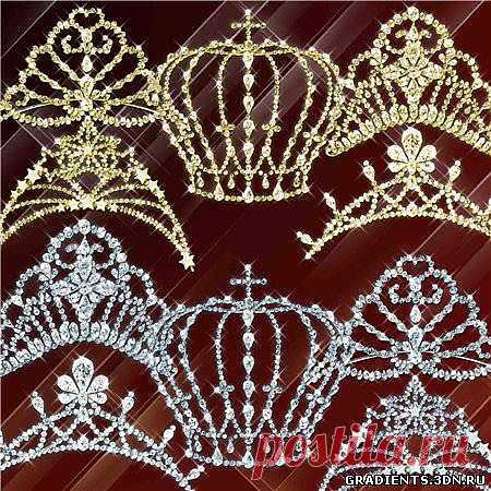 Клипарт для фотошопа – Золотые и серебряные диадемы,  Клипарт для фотошопа – Золотые и серебряные диадемы без регистрации