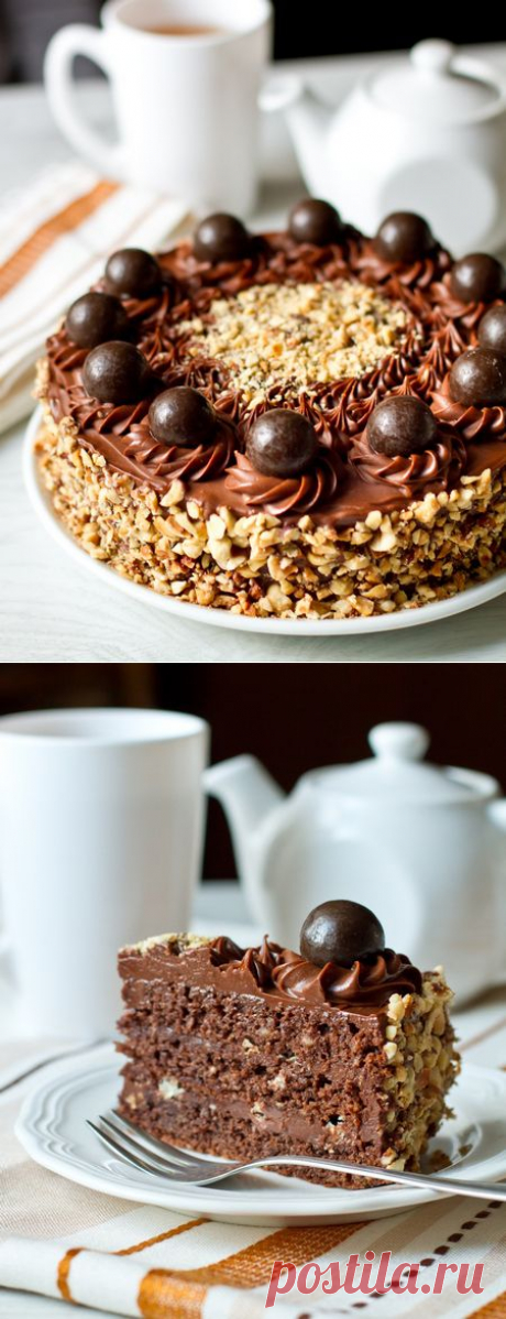 Шоколадно-ореховый торт с &quot;Нутеллой&quot; - Пошаговый рецепт с фото | Выпечка | Вкусный блог - рецепты под настроение