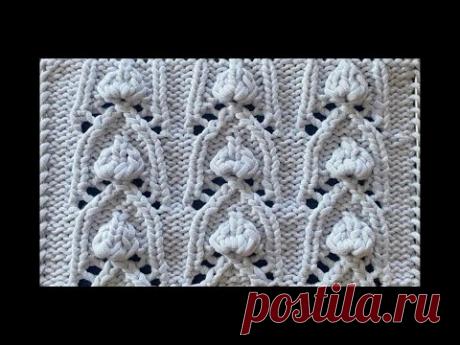 ЖЕМЧУЖНЫЕ ракушки спицами. Нарядный АЖУРНЫЙ узор спицами. ШИШЕЧКИ спицами