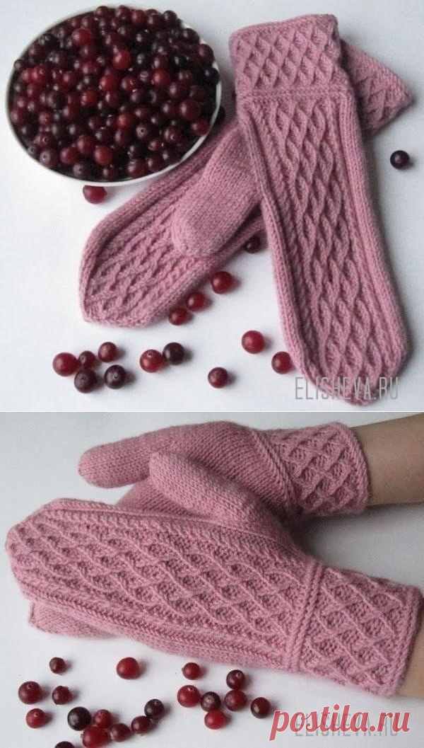 Варежки с аранским узором 