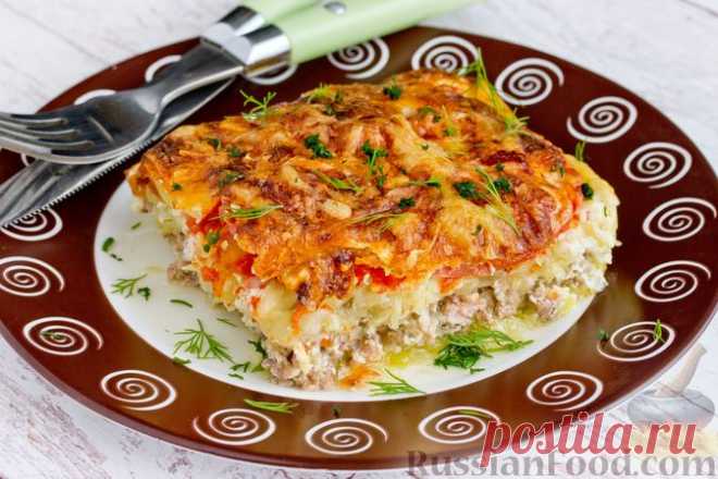Рецепт: Мясная запеканка с кабачками и помидорами на RussianFood.com