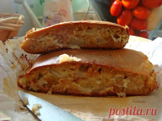 Заливной пирог с жареной капустой и луком - Простые рецепты Овкусе.ру