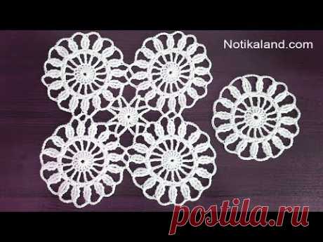 Crochet easy   Motif for shawl  Part 1