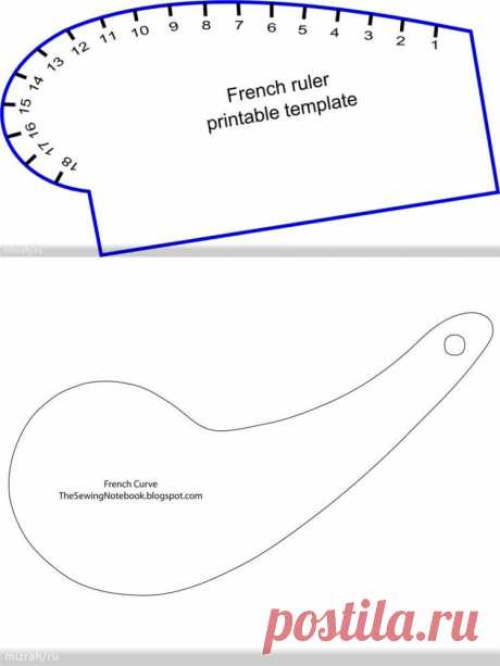 Выкройки лекала для построения кривых линий на выкройке