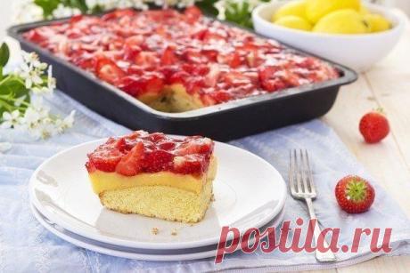 Лимонный пирог с клубникой / Изысканные кулинарные рецепты
