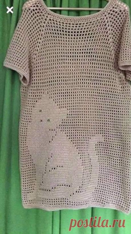 Blusa de croche com gatinho