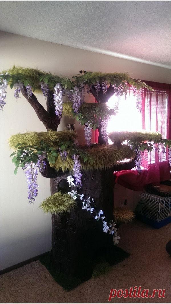 Шикарный домик для кошки, сделанный из подручных материалов — Своими руками