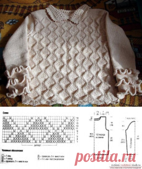 Кофточка с рюшами.  Для девочки