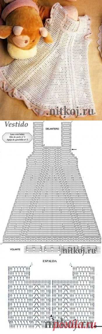 Детское летнее платье крючком &raquo; Ниткой - вязаные вещи для вашего дома, вязание крючком, вязание спицами, схемы вязания