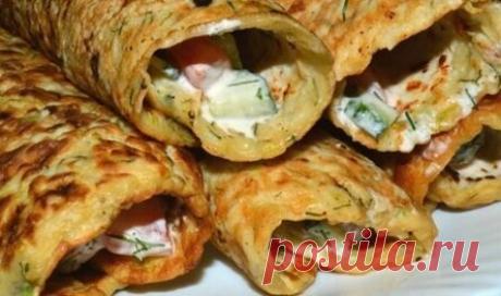 Аппетитные, румяные, тонкие блинчики из кабачков с нежной начинкой — идеальный рецепт!