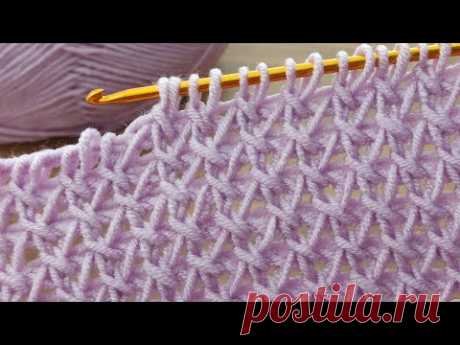 PERFECT 💯👌very easy Tunisian  baby blanket model / Dolgulu  tunus işi bebek battaniyesi modeli
