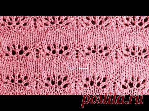 Легкий ажурный узор из японского журнала / Вязание спицами.