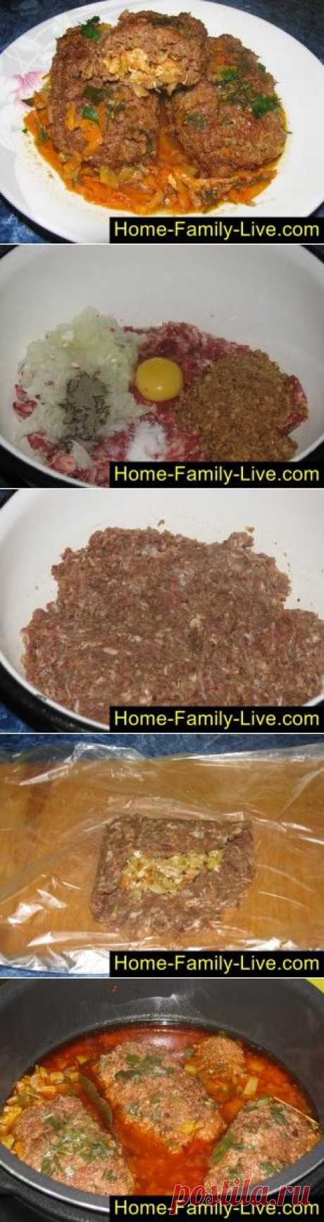 Мясные зразы - пошаговый фоторецепт - Мясные зразы с капустойКулинарные рецепты