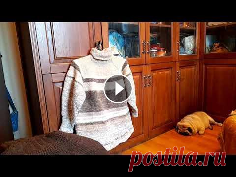 Свитер полосатый из овечьей шерсти готов. Обзор  готовой работы 2022 январь. Свитер полосатый из овечьей шерсти готов. Обзор готовой работы 2022 январь....