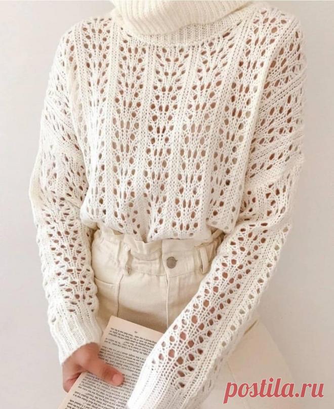 Красивый узор спицами.
Ещё больше схем и интересных моделей на сайте красивое-вязание.рф