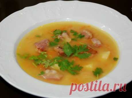 Очень сытный, вкусный, пикантный… Гороховый суп с чесночными рулетиками — Вкусные рецепты