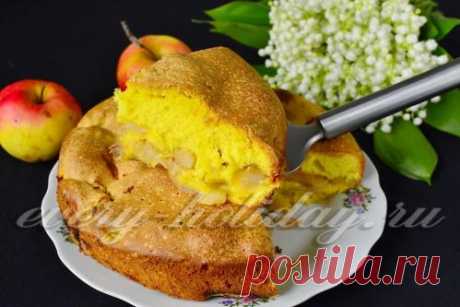Воздушная шарлотка с яблоками, рецепт с фото пошагово