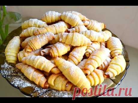 Нежные, вкусные и тающие творожные рогалики с повидлом! Легко и просто!