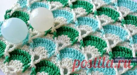 Узор &quot;веерочки&quot; крючком